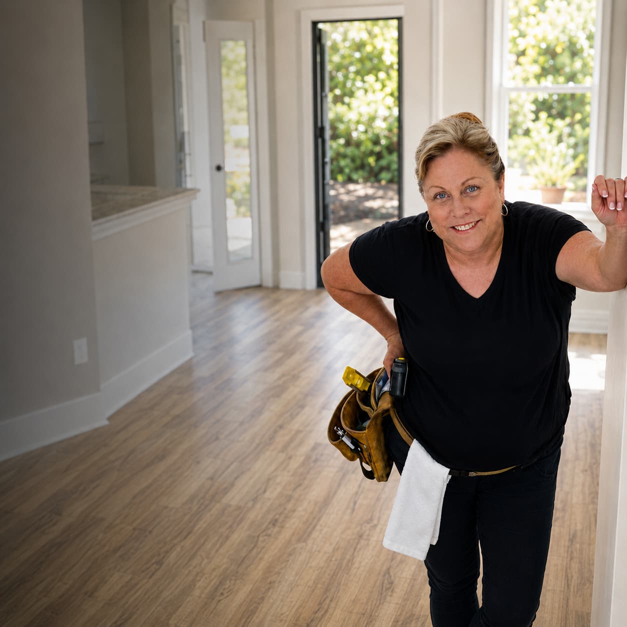 Peri McCulloch, owner of Apollo Inspections LLC, conducting a property inspection