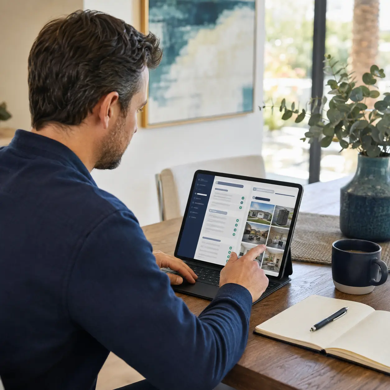 Homebuyer reviewing a digital home inspection report
