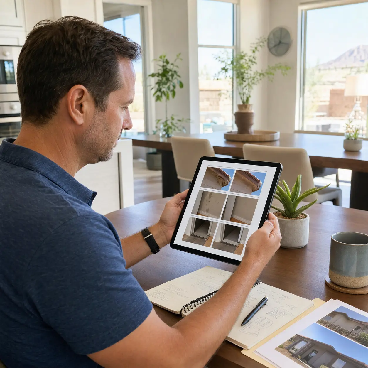 Homeowner reviewing documented findings from a home reinspection